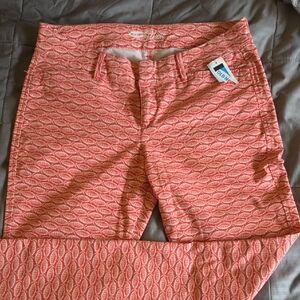 Old Navy The LE Coral Patterned Pixie Pants Sz 2